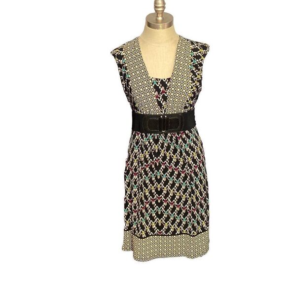 Style & Co Petite Multicolored Sleeveless Dress with Faux Belt Size PP - Picture 1 of 11